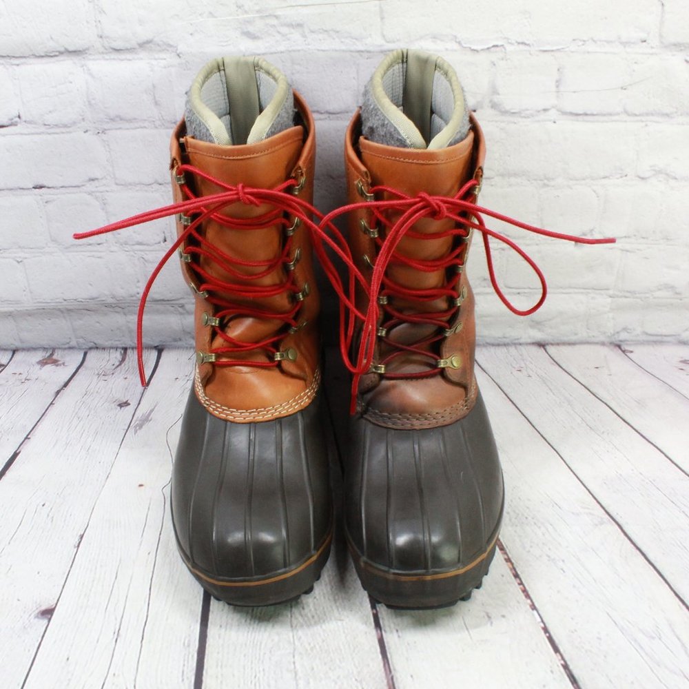 LL BEAN Maine PAC Boots Snow Felt Pack Leather Rubber Boots M 8.5-9 / L 10-10.5 - Picture 7 of 11